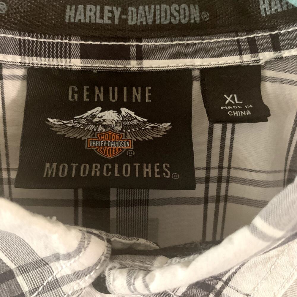 Harley Davidson Shirt Men's XL Plaid Willie G Skull Long Sleeve Button Down - Picture 3 of 10